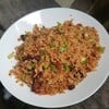 ข้าวผัดน้ำพริกตาแดงใส่กุนเชียงทอดกรอบ