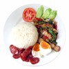 V02 ข้าวกะเพราหมูกรอบ โปะกุนเชียง+ไข่เค็ม (แนะนำ) V02 ข้าวกะเพราหมูกรอบ โปะกุนเชียง+ไข่เค็ม (แนะนำ)