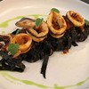 Suqid Ink Pasta w-Calamari and Spicy Sun-dried Tomato Sauce