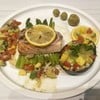 Parchment Baked Salmon with Mashed Purple Potatoes