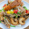 กั้งผัดพริกไทยดำ Rock Lobster Sauteed with Black pepper กั้งผัดพริกไทยดำ Rock Lobster Sauteed with Black pepper