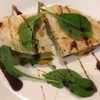 Bacon & Cheese Quesadilla with Pomegranate Balsamic Vinaigrette
