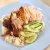 ข้าวมันไก่ต้ม + ย่าง ข้าวมันไก่ต้ม + ย่าง
