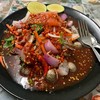 ยำหอยแครง กุ้งสด +แซลม่อน