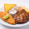 ไก่ย่างสไปซี่ + สเต็กปลาทอด ไก่ย่างสไปซี่ + สเต็กปลาทอด
