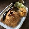 มันกุ้ง+ปลากระพงราดซอสน้ำปลา