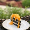 Salted egg charcoal cake