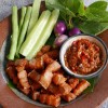 หมูสามชั้นทอดน้ำปลา+แจ่วปลาร้า หมูสามชั้นทอดน้ำปลา+แจ่วปลาร้า
