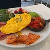 Ham, Smoked Salmon, Tomato Salsa, Avocado, mixed berries, sourdough toast and sc