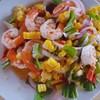 ยำกุ้งสุก ข้าวโพดหวาน 80 บาท
 เผ็ดน้อย/กลาง/มาก