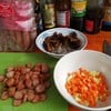 เตรียมวัตถุดิบข้าวอบกุนเชียงเห็ดหอม