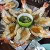 กุ้งแม่น้ำผ่าเผา