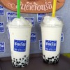 นมสดปั่นใส่ไข่มุกเหนียวหนึบแบบลงตัวกันได้ดี