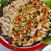 ข้าวมันไก่+หมูกรอบ+กะเพราหมูสับถาด