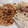 สปาเก็ตตี้ผัดซอสเนื้อ+สปาเก็ตตี้ผัดซอสโบโลน่า