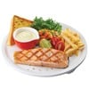 Grilled Salmon Steak with French Fries