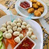 ลูกชิ้นหมูลวกจิ้ม ,นักเกตไก่ทอด