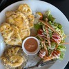 Pork burger cheese toast 
