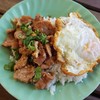 ข้าวหมูทอดกระเทียมไข่ดาว