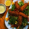 Fried Crispy Shrimps Cream Salad