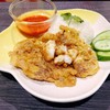 ข้าวไข่เจียวไข่ปลาหมึก+น้ำจิ้มซีฟูดรสแซ่บ