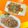 กุ้งแชบ๊วยคั่วกระเทียมพริกไทยดำ + ข้าวผัดปู (ใหญ่) กุ้งแชบ๊วยคั่วกระเทียมพริกไทยดำ + ข้าวผัดปู (ใหญ่)