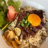 meat fried rice with steak 