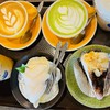 กาแฟร้อน มัทฉะลาเต้ เค้กมะพร้าว บานอฟฟี่ อร่อย