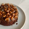 Mocha cake with salted caramel sauce