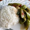 ผัดมะเขือยาว ราดข้าว
