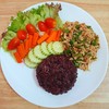 ลาบอกไก่ + ข้าวไรส์เบอร์  เข้ากันมาก!!