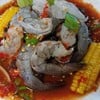 ยำปลาร้าข้าวโพดกุ้งสด 80฿
