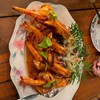 กุ้งลายเสือ ราดซอสมะขาม  สด เด็ด