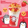 ไอศครีมเกล็ดหิมะ รสสตอร์วเบอร์รี่ ทำจากผลไม้แท้ 100% ราดด้วยโยเกิร์ต+นมข้นหวาน พ