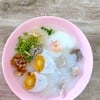 โจ๊กหมูสับ ใส่ไข่ลวก+ไข่เค็ม 