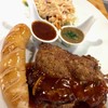 ชุดสเต็กไก่ + ไส้กรอก