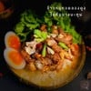 ข้าวหมูทอดลองดูง ไข่ยางมะตูม