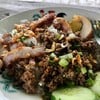 ข้าวลาบหมูคั่ว+หมูทอด+ไข่พะโล้