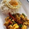 ผัดเครื่องแกงกุ้งหมู+ไข่ดาว