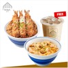 ฟรี ชาบราวน์ คาเฟ่ 1 แก้ว เมื่อซื้อข้าวหน้าไก่สไตล์ญี่ปุ่น + คัตสึด้งกุ้ง ราดไข่