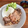 หมูฟ้าผ่าย่าง+ข้าวสวย