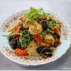 หมี่ผัดกระเฉดกุ้ง