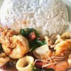 ข้าวกระเพราทะเล(กุ้ง,หมึก)