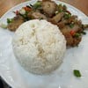 หมูกรอบผัดพริกเกลือ ราดข้าว