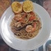 สปาเก็ตตี้พริกไทยดำกุ้งสด