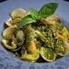 Pasta in Arugula basil Shrimp & clam