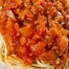 สปาเก็ตตี้ผัดซอสมะเขือเทศหมูสับ