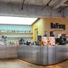  ตรงcoffee barที่ลึกเข้าไป ใช้ stretched ceilingดูโปร่ง เหมือนมีแสงสกายไลท์