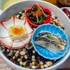- 冷奴 (Hiyayakko = Cold Tofu)
-わかめサラダ(Wakame sarada)
-締め サバ(Shime Saba)
