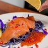 “Norwegian Smoked Salmon, Anchan Lemon Cream Spaghetti with Fresh Chilies” 